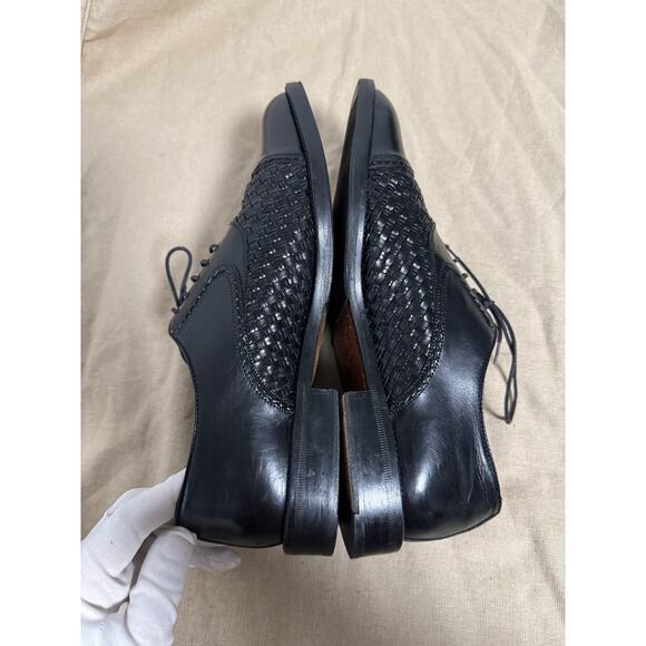 Mezlan San Juan Shoes Mens Size 9.5 Black Woven Leather Oxford Dress Formal main image 6